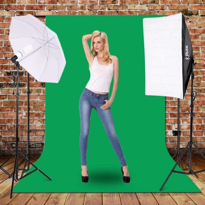 Photo Lighting Kit, 2M x 3M/6.6ft x 9.8ft Background Support System and 900W 6400K Umbrellas Softbox Continuous Lighting Kit for Photo Studio Product,Portrait and Video Shoot Photography - Image 2
