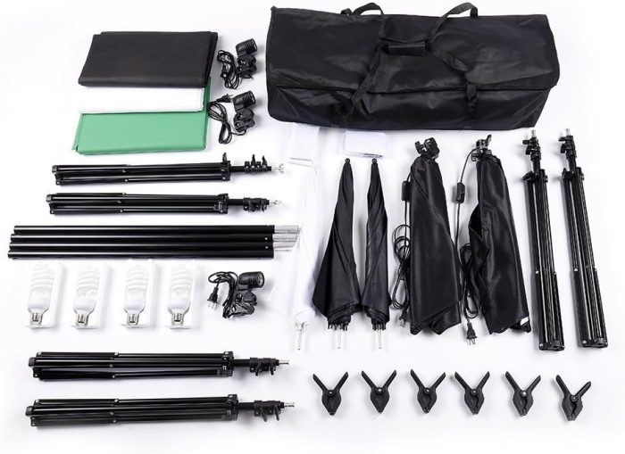 Photo Lighting Kit, 2M x 3M/6.6ft x 9.8ft Background Support System and 900W 6400K Umbrellas Softbox Continuous Lighting Kit for Photo Studio Product,Portrait and Video Shoot Photography - Image 7